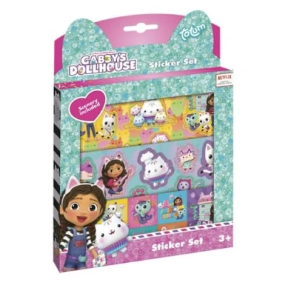 Abbildung von Essentials Gabby&#039;s Dollhouse Sticker Set für Kinder Bunte Spielzeug zum Verschenken und Spielen, Mädchen mit diversen Farben Landschaftsmotiven