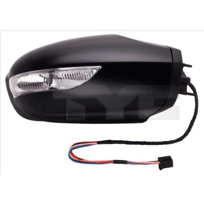 Abbildung von Außenspiegel Tyc 321 0091 rechts schwarz grundiert für elektr.Spiegelverstellung, asphärisch, beheizbar MERCEDES BENZ: B Class, A Class