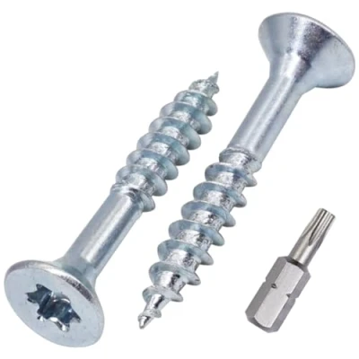 Abbildung von SKIR&#039;CO (200 Stück) Holzschrauben aus verzinktem Stahl 4,5 x 30 mm, Torx Senkkopfschrauben, Spanplattenschrauben, Teilgewinde