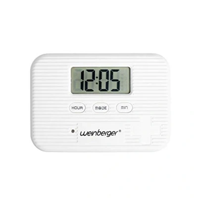 Abbildung von Weinberger Tablettenbox mit Vibrations und Akustikalarm, 6 Fächer, 5 tägliche Alarmzeiten, kompakt leicht, ideal für den täglichen Einsatz, 02263