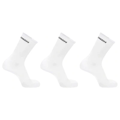 Abbildung von Salomon Flow Crew 3 pack Unisex Socken, Rutschfester Sitz, Schützender Komfort, Dämpfung, Weiß, 39 41