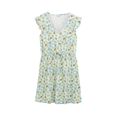 Abbildung von TOM TAILOR Denim Damen 1046638 Kleid, 37809 White Green Blue Flower Print, M
