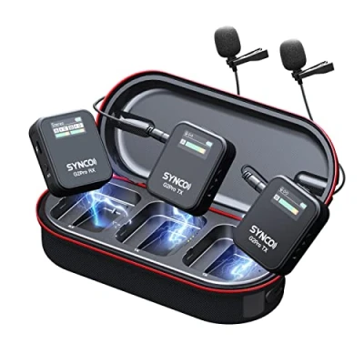 Abbildung von SYNCO Wireless Lavalier Mikrofon, G2(A2) Pro 2.4G Dual Ansteckmikrofon 200m 8H für Online Klasse Vlog Live Stream YouTube Kamera Smartphone Tablet, Mikrofon Channel