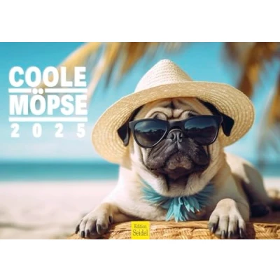 Abbildung von Edition Seidel Premium Kalender Coole Möpse 2025 DIN A3 Wandkalender Hundekalender Mops Hunde Haustiere Welpen Hunderasse lustige Sprüche