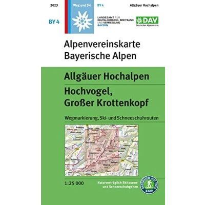 Abbildung von Allgäuer Hochalpen, Hochvogel, Krottenkopf: Topographische Karte 1:25.000 mit Wegmarkierung, Ski und Schneeschuhrouten (Alpenvereinskarten)