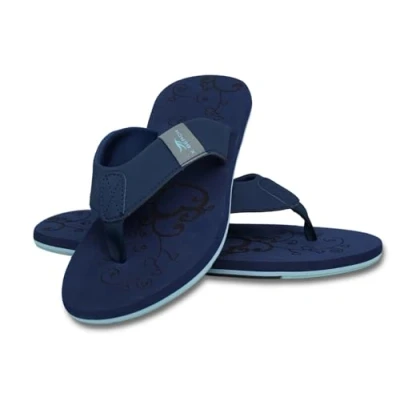 Abbildung von MADSea Damen Zehenstegpantolette Beach Woman Zehentrenner Flip Flop Thong Sandale Badelatschen Sommer Strand, dunkelblau/hellblau, 41 EU