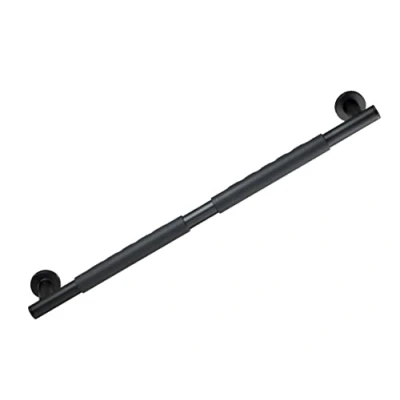 Abbildung von WENKO Wandhaltegriff Secura 65,5 cm, Bad Sicherheitsgriff und Gleichgewichtsstütze für Badezimmer, Dusche, Wanne oder WC, aus rostfreiem Edelstahl mit Rutschfester Soft Touch Grifffläche, Schwarz