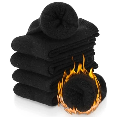 Abbildung von PROETRADE Damen Socken Merino Wollsocken Warm Dicke Wandersocken Atmungsaktiv Wolle Thermosocken Geschenke für Frauen Weihnachten Wintersocken 5 Paare(Schwarz)