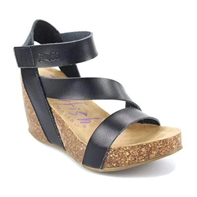 Abbildung von Blowfish Malibu Damen Hapuku Keilsandale, Black Dyecut, 38