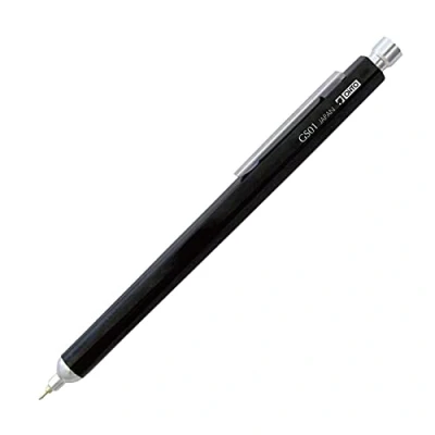 Abbildung von OHTO Needle point GRAND STANDARD, Black: Feinminen Kugelschreiber in Schwarz mit eloxiertem Aluminium Gehäuse und einer 0,7 mm Needlepoint Mine zum Nachfüllen (schwarz).