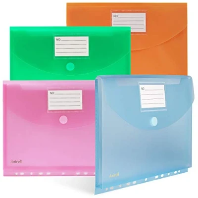 Abbildung von Dokumententasche A4 20 Pack dreidimensionale Dokumentenmappe Sammelmappen für Dokumente Organisieren mit Binderlöcher/Klettverschluss und Etikettentasche wasserdicht jede bis zu 300 Papiere