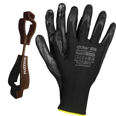 Abbildung von FUZZIO 24 Paar Jurav glatter Latex besichtet Arbeitshandschuhe Handschuh Klammern M 8