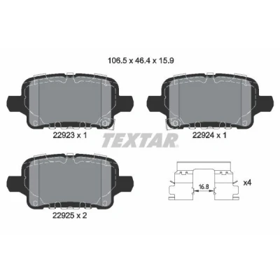 Abbildung von TEXTAR 2292301 Bremsbelagsatz mit akustischer Verschleißwarnung Zubehör OPEL: Insignia B Sports Tourer, Grand Sport
