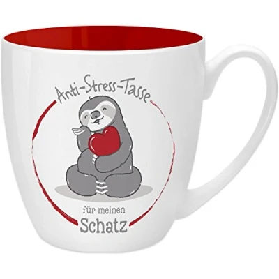 Abbildung von GRUSS &amp; CO Anti Stress Tasse Motiv &quot;den Schatz&quot; mit Spruch, 45 cl, New Bone China Geschenk für Sie 45520