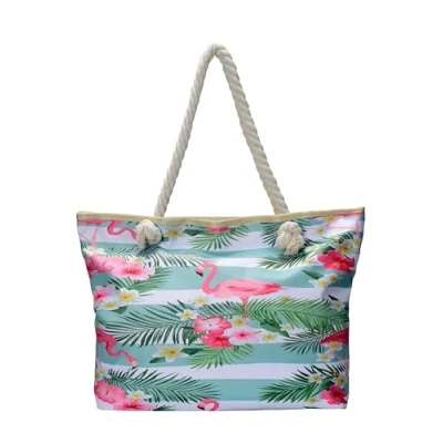 Abbildung von DonDon Strandtasche XXL Familie Badetasche Damen mit Reißverschluss Beach bag groß Retro Hawaii