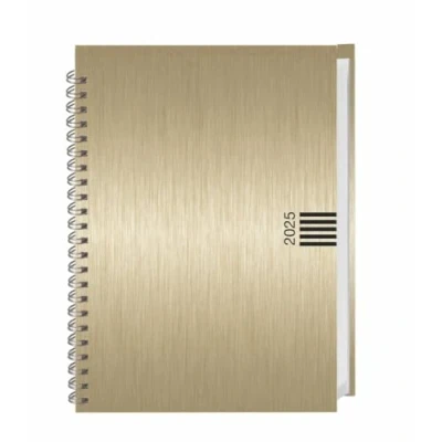 Abbildung von Wochen Cheftimer A5, Alu gold 2025: Wochenkalender. Goldener Terminkalender in Aluoptik. Buch Kalender mit Eckperforation und Spiralbindung. ... Planen von Terminen. (Kalenderbücher Heye)
