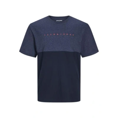 Abbildung von Jack &amp; Jones Jungen Jjstar Jj Blocked Tee Crew Neck Jnr T Shirt, Navy Blazer/Detail:mélange, 176 EU