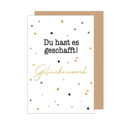 Abbildung von Edition Seidel Premium Glückwunschkarte zur bestandenen Prüfung mit Umschlag. Grußkarte Billet Karte Spruch Abschluss Feier Abitur Studium Mann Frau Jugendliche Jugendlicher (PR143 SW024)
