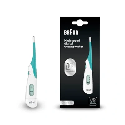 Abbildung von Braun High Speed Digitalthermometer Digitaler Stick für versch. Stellen Oral, rektal oder unter der Achselhöhle Geeignet Babys und Kinder Die #1 Marke bei Ärzten(1) PRT1000