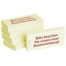 Abbildung von BIZSTIX® Business Haftnotizen &quot;Bitte beachten Sie unsere neue Bankverbindung!&quot; (5 Stk.)