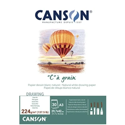 Abbildung von Canson 400060602 C a grain Zeichenpapier, A3, Weiß, 29,7 x 42 cm A3