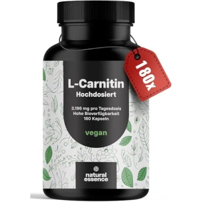 Abbildung von L Carnitin Kapseln Hochdosiert 3000mg 180 Komplex aus Tartrat, Acetyl vegan Deutschland
