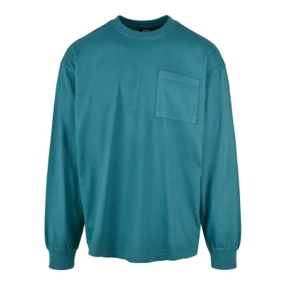 Abbildung von Urban Classics Pigment DYED Langarmshirt, Herren, Größe: Medium, Teal