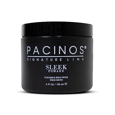Abbildung von Pacinos Sleek Pomade Herren 118ml Extra Halt &amp; Shine Finish Langanhaltende Definition wasserlösliche Formel für alle Haartypen wasserbasiert Bart Fruchtiger Duft