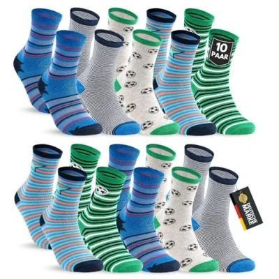 Abbildung von 10 Paar Kinder Socken Jungen &amp; Mädchen Baumwolle Kindersocken 54375 (23 26)