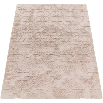 Abbildung von Paco Home Hochflor Teppich »Arnheim 745« rechteckig 26 mm Höhe Uni Farben, modernes geometrisches Design, besonders weich