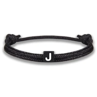 Abbildung von GD GOOD.designs Armband mit Buchstabe J Verstellbares Partnerarmband (14cm 25cm) schwarz geflochtenen Seil