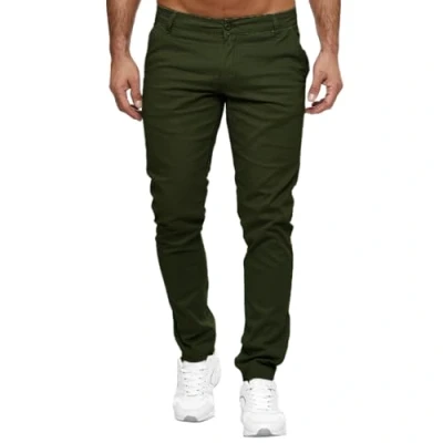 Abbildung von Elara Herren Chino Hose Slim Fit Stretch Chunkyrayan MEL009 Khaki 40/34
