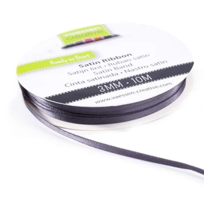 Abbildung von Vaessen Creative Satinband 3mmx10m Anthrazit, Schleifenband, Dekoband, Bänder zum Basteln, Stoffbänder für Hochzeit, Taufe Und Geburtstagsgeschenke, Grau