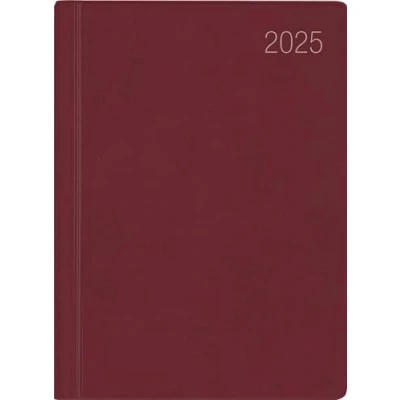 Abbildung von Zettler Taschenkalender 2025 bordeaux, 10,2x14,2cm, Taschenplaner mit 400 Seiten im flexiblem Kunststoffeinband, 7 Tage auf 6 Seiten, Tages und Wochenzählung internationales Kalendarium