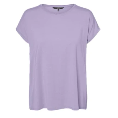 Abbildung von VERO MODA Damen VMAVA Plain SS TOP GA JRS NOOS T Shirt, Pastel Lilac, X Small