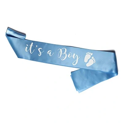 Abbildung von Schärpe It&#039;s a Boy für Baby Shower in English (It&#039;s Boy)