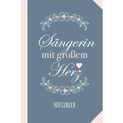 Abbildung von Sängerin mit großem Herz: Notizbuch als Geschenk für eine A5 / liniert Geschenke zum Geburtstag oder Weihnachten
