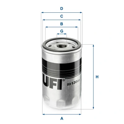 Abbildung von UFI 23.130.03 Ölfilter 3/4 16 UNF mit zwei Rücklaufsperrventilen Anschraubfilter MERCEDES BENZ: W124 Saloon, 190, W123 Saloon