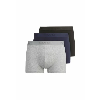 Abbildung von OLYMP Boxershorts, (Packung, 3 St., 3er), mit bedrucktem Markenlogo am Bund