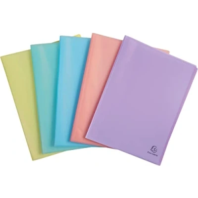 Abbildung von Exacompta 88470E Kunststoff Sichtmappe Chromaline Pastell 40 Klarsichthüllen, 80 Sichten Einband aus transluzentem Polypropylen DIN A4 ideal für Büro und Schule 1 Stück Zufallsfarbe