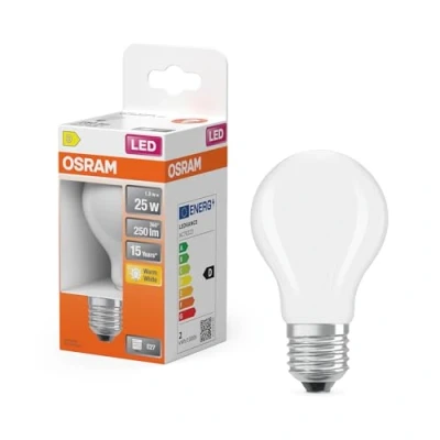 Abbildung von Osram LED Lampe Star Kolbenform A25 Filament, 2700 K warmweiß, 1,8 W, E27, matt, 250 lm, 15.000h, für Deckenleuchten, Allgemeinbeleuchtung, blendfrei