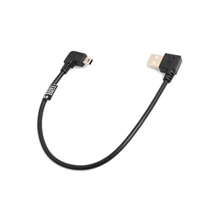Abbildung von System S Mini USB 90 Kabel Links gewinkelt Winkelstecker auf Typ A (Male) Datenkabel Ladekabel 26 cm