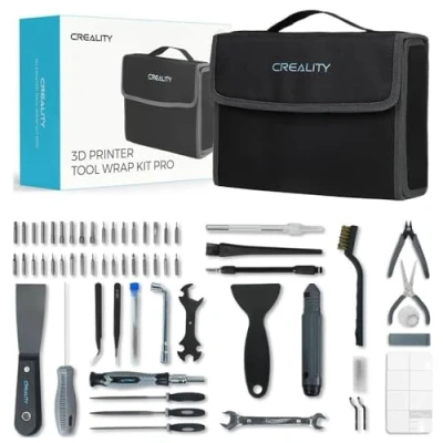 Abbildung von Creality Offiziell 3D Drucker Werkzeuge Kit, 74 Stücke Werkzeug Wrap Kit Pro Zubehör mit Aufbewahrungstasche