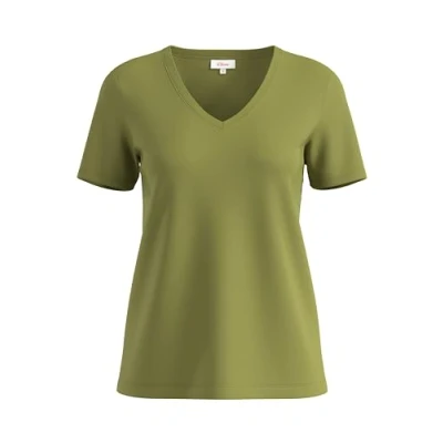 Abbildung von s.Oliver Damen 2150699 T Shirt V Neck, 7774 Grün, 34