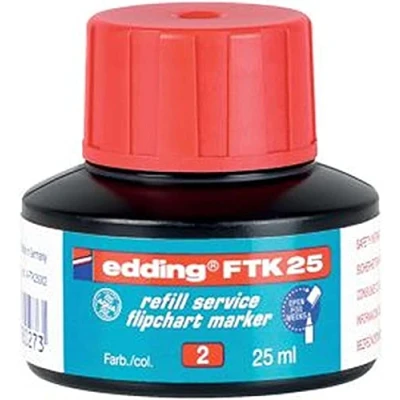 Abbildung von edding FTK 25 Nachfülltinte rot ml mit Kapillarsystem ideal für sauberes und unkompliziertes Nachfüllen fast aller Flipchartmarker