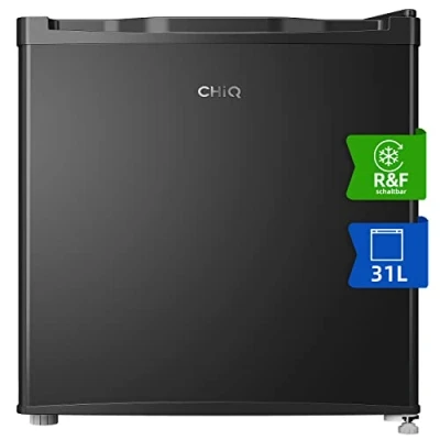 Abbildung von CHIQ 31L Mini Gefrierschrank, 4 Sterne Gefrierfunktion, 49,6 x 47,4 44,7 cm (HxBxT), Tiefkühltruhe bis zu 24C, Schwarz
