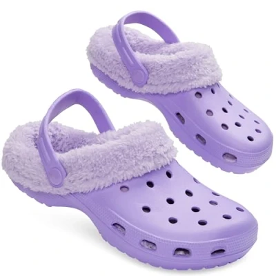 Abbildung von CityComfort Damen Hausschuhe Fleece Gefüttert, Clogs Geschenke für Frauen (Lila, 37 EU)