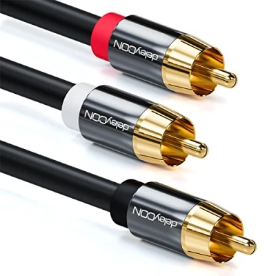 Abbildung von deleyCON 2m Subwoofer Kabel Cinch RCA Y Digitales Koaxialkabel Vergoldete Stecker Audio zu 2x