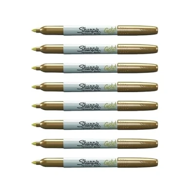 Abbildung von Sharpie Metallic Permanentmarker Gold Feine Spitze 8 Stück