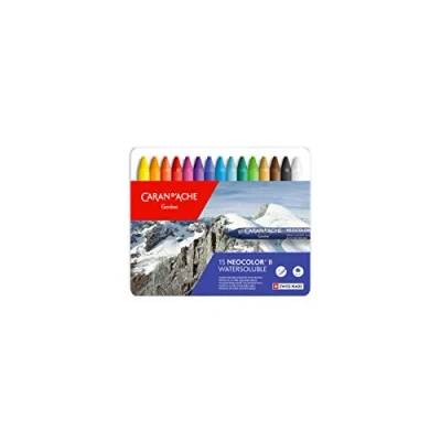 Abbildung von Caran d&#039;Ache 7500.315 Neocolor II Kreiden Metalletui mit 15 Farben, Einheitsgröße